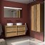 Mueble de baño Attila suspendido 4 cajones sobre encimera doble seno roble africa de Salgar